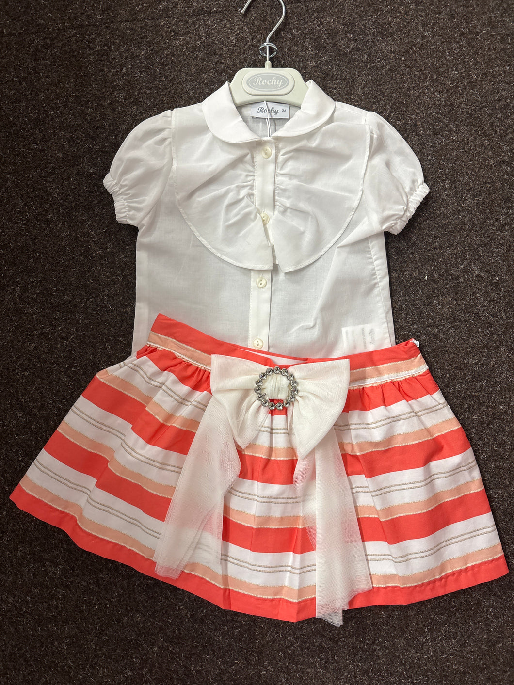 Rochy SS25 orange skirt set