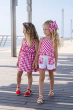 Load image into Gallery viewer, MIRANDA Red &amp; White Gingham Girls Short Set - 616/23
