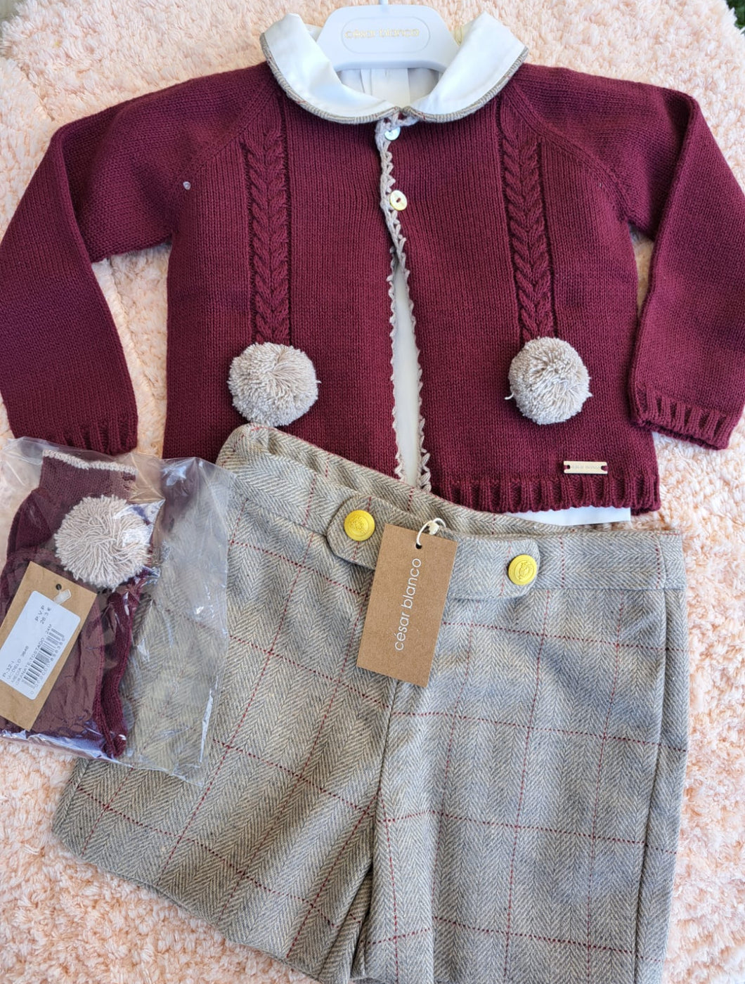 Cesar blanco boys short set