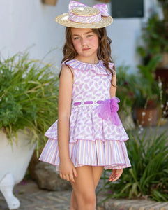 BABINE SS25 - GIRL'S LILAC MELONS PRINT DRESS