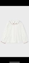 Load image into Gallery viewer, (G) Girl Checked Skirt with Bow and Embroidered Blouse
