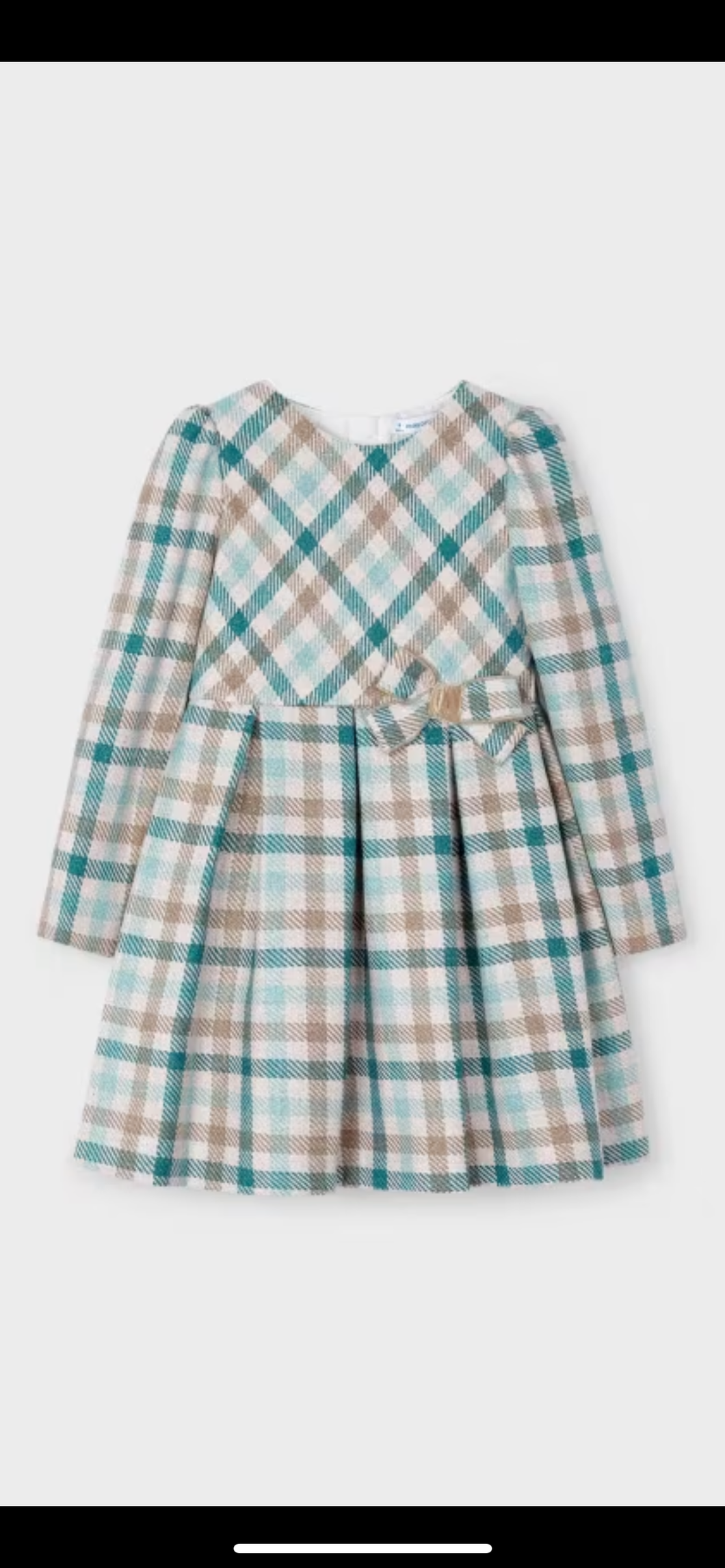 (J) Girl Checked Dress with Bow