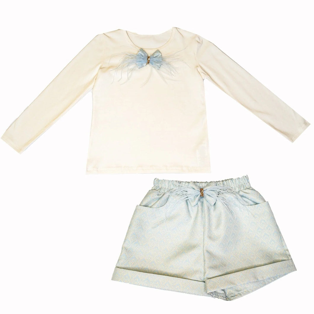 DAGA AW24 -GIRLS BLUE CEREMONY & ELEGANT 2PC SHORT SET